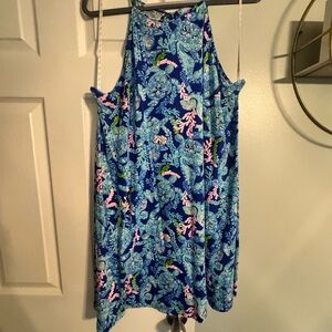 Lilly Pulitzer Blue and Pink Midi Dress